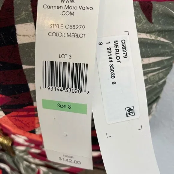 NWT Carmen Marc Valvo One Piece Swim Suit Size 8